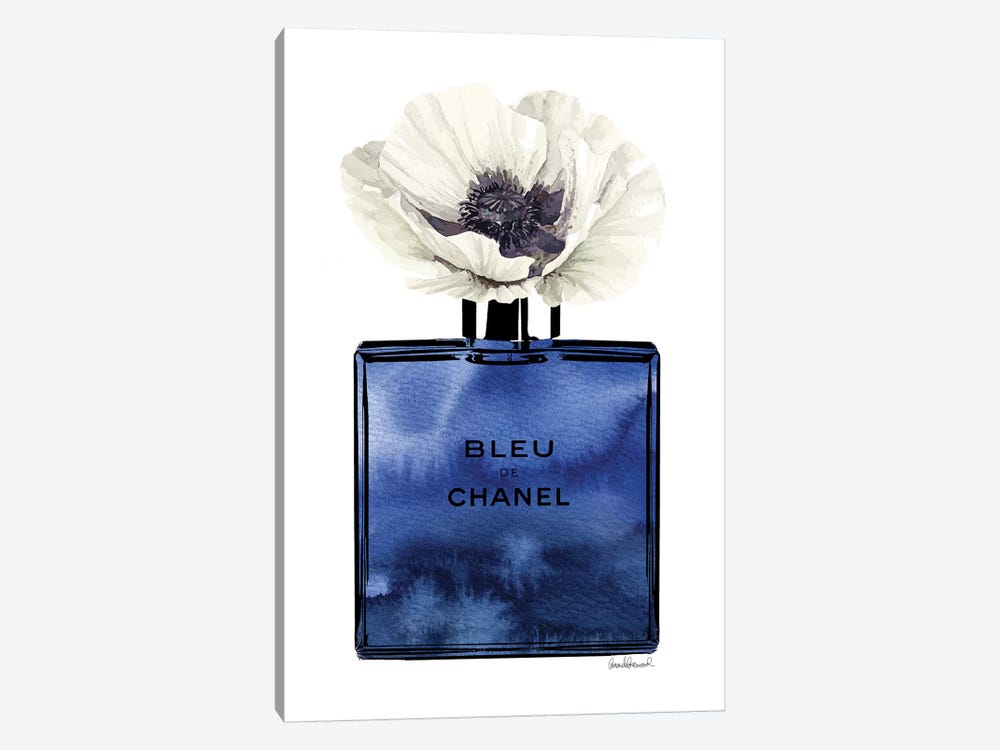 Flower Perfume Bottle Canvas Wall Art, Blue Sold by at Home