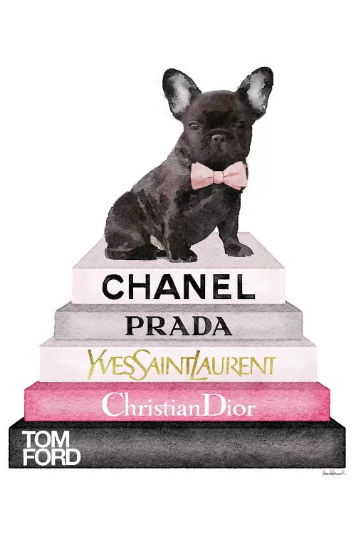 Bookstack Grey Pink White Black & French Bulldog