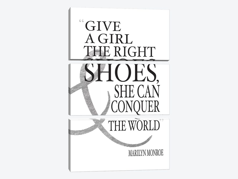 Give A Girl The Right Shoes, She Can Conquer The World by Amanda Greenwood 3-piece Canvas Wall Art