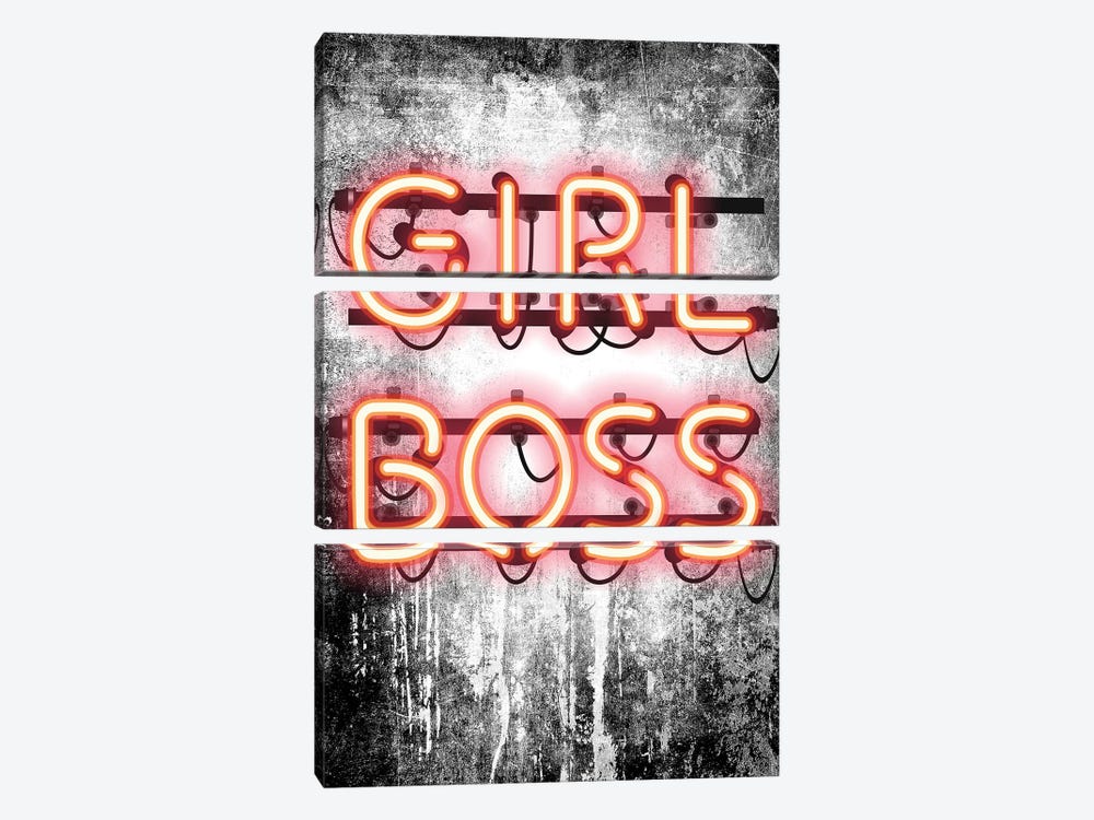 Girl Boss Neon Sign 3-piece Canvas Artwork