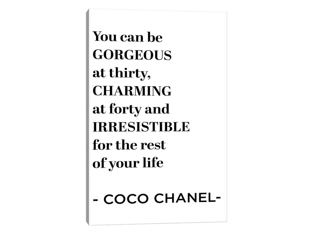 Coco Chanel In White Canvas Wall Art by GNODpop