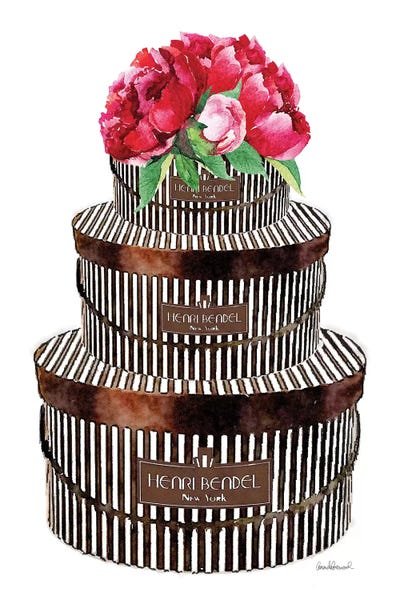 Peonies: Hat Boxes With Red Flowers by Amanda Greenwood