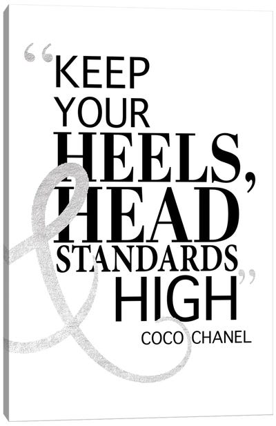 Keep Your Heels, Head & Standards High II Canvas Art Print - Fashion Brand Art