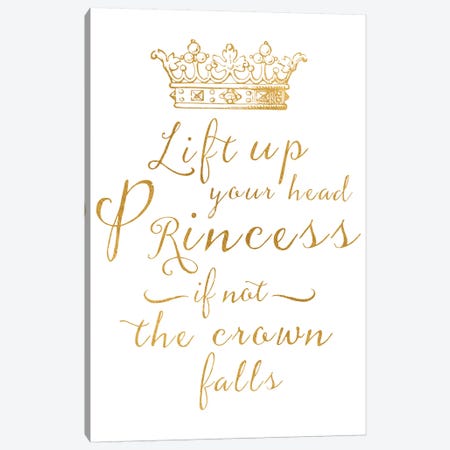 Lift Your Head Princess Crown Gold Canvas Print #GRE171} by Amanda Greenwood Canvas Art Print