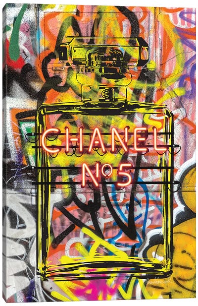 Neon Perfume Canvas Art Print - Chanel Art
