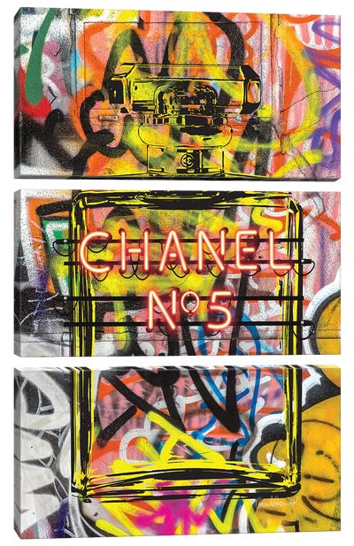 Neon Perfume Canvas Art Print - 3-Piece Street Art