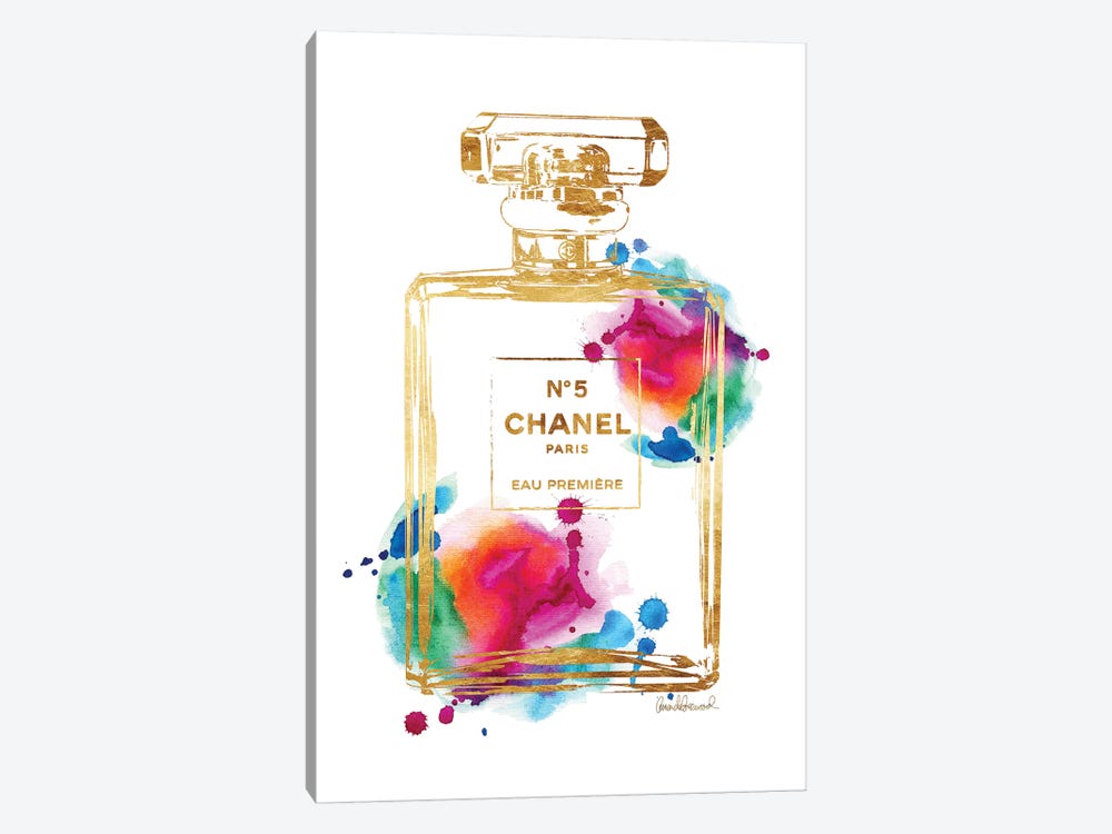 Teal Splash  Perfume bottles, Chanel canvas art, Chanel wall art