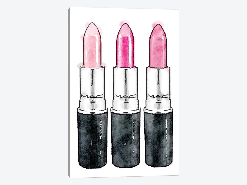 Pink Lipstick Row Of Three by Amanda Greenwood 1-piece Art Print