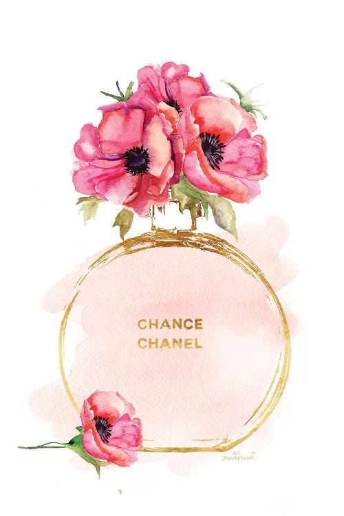 Round Perfume Bottle & Poppies by Amanda Greenwood wall art