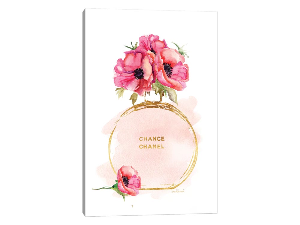 iCanvas Canvases Amanda - Amanda Greenwood Round Perfume Bottle & Poppies Wrapped Canvas