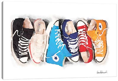 Sneaker Line Canvas Art Print - Shoe Art