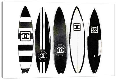 Surf Black & White Canvas Art Print - Sports