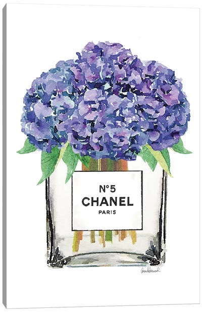 Vase Of Hydrangeas Canvas Art Print - Chanel Art