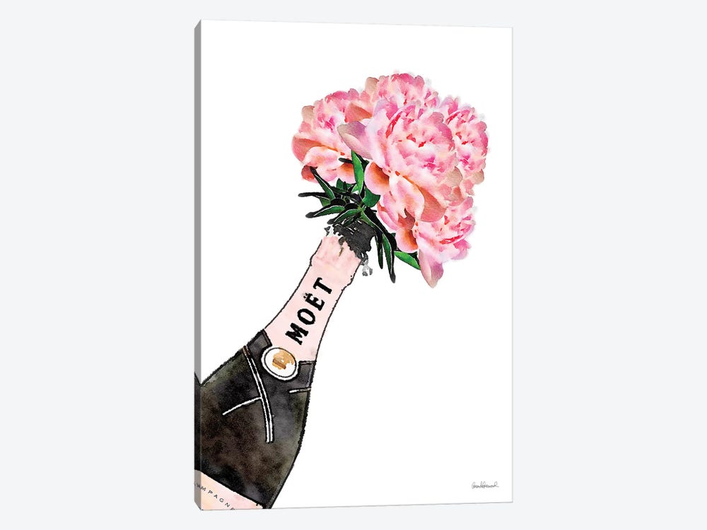 Champagne Pink Splash Peony V by Amanda Greenwood 1-piece Canvas Art