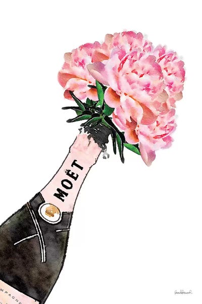 Watercolor Flowers: Champagne Pink Splash Peony V by Amanda Greenwood