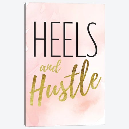 Heels And Hustle In Black, Gold, Blush, & Pink Canvas Print #GRE205} by Amanda Greenwood Canvas Wall Art