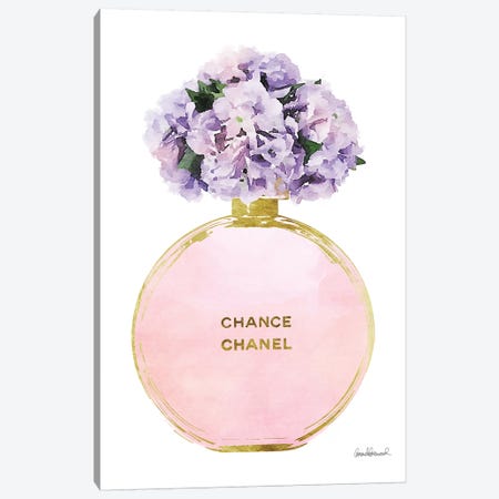 Perfume Round Solid In Gold, Pink, Purple, & Pink Hydrangea Canvas Print #GRE222} by Amanda Greenwood Canvas Print