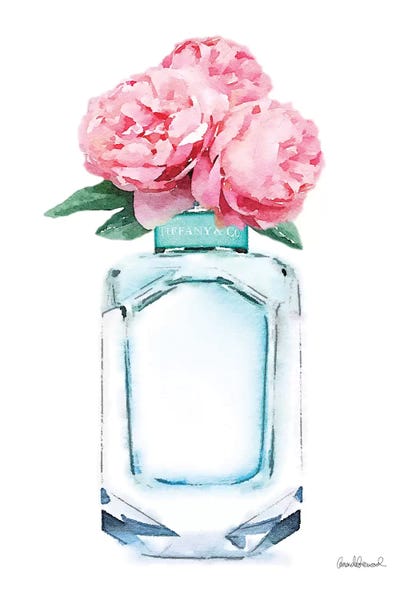 Teal Perfume & Pink Peony by Amanda Greenwood framed wall art
