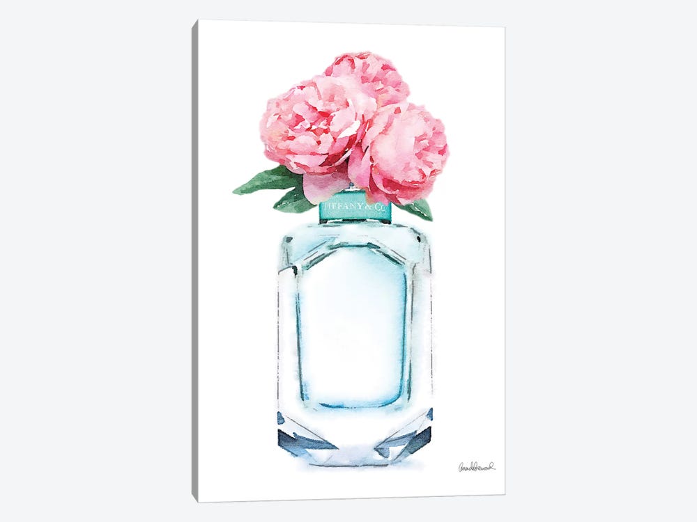 Teal Perfume & Pink Peony by Amanda Greenwood 1-piece Canvas Art Print