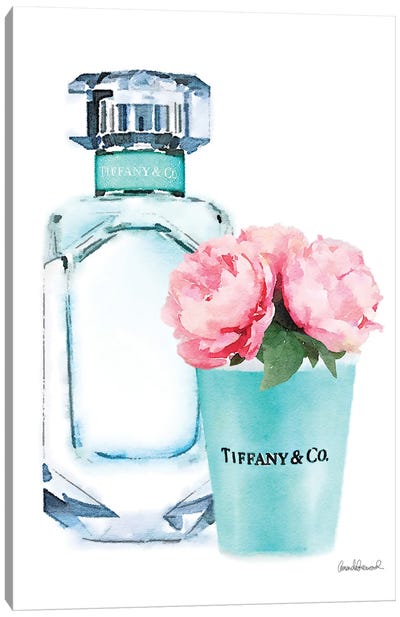 Teal Perfume Set II Canvas Art Print - Best Selling Fashion Art