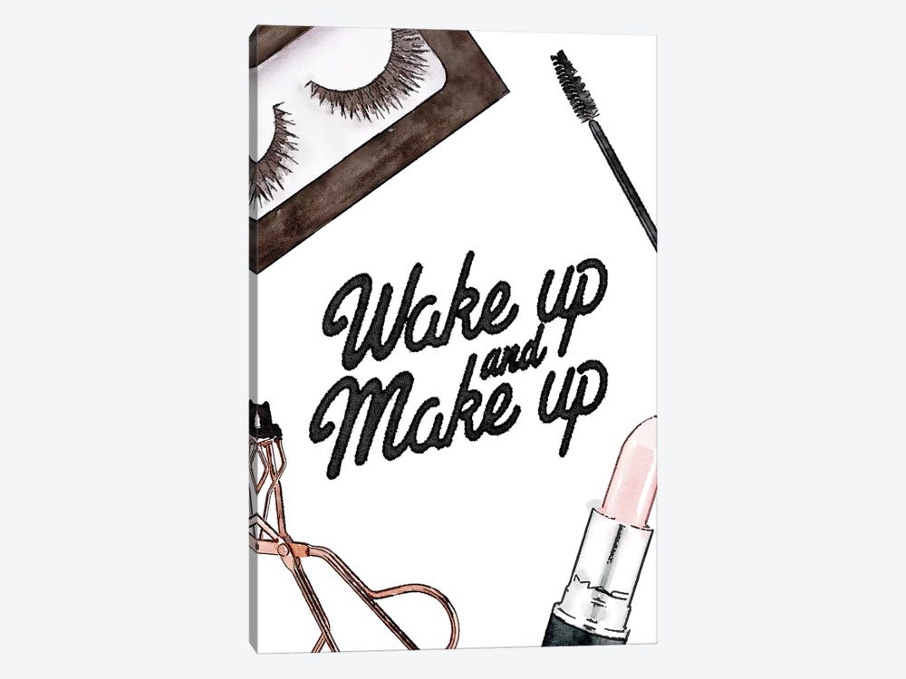 Wake Up And Make Up - Lashes & Lips by Amanda Greenwood 1-piece Canvas Wall Art