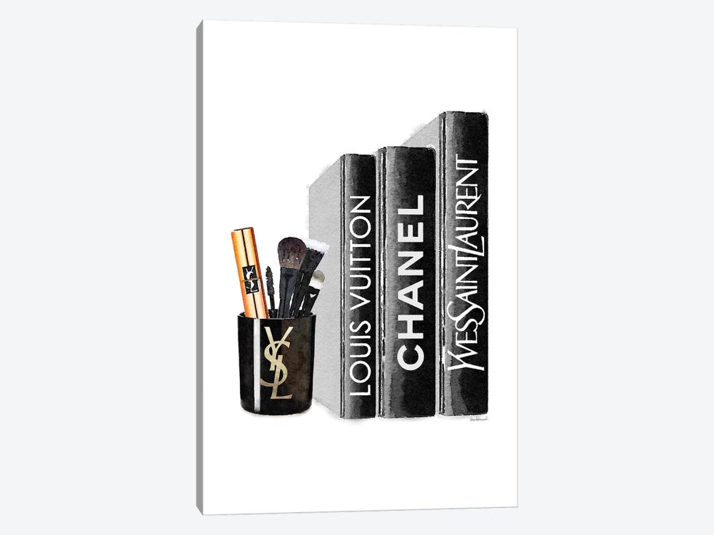 Books With YSL Candle Brushes by Amanda Greenwood 1-piece Canvas Art