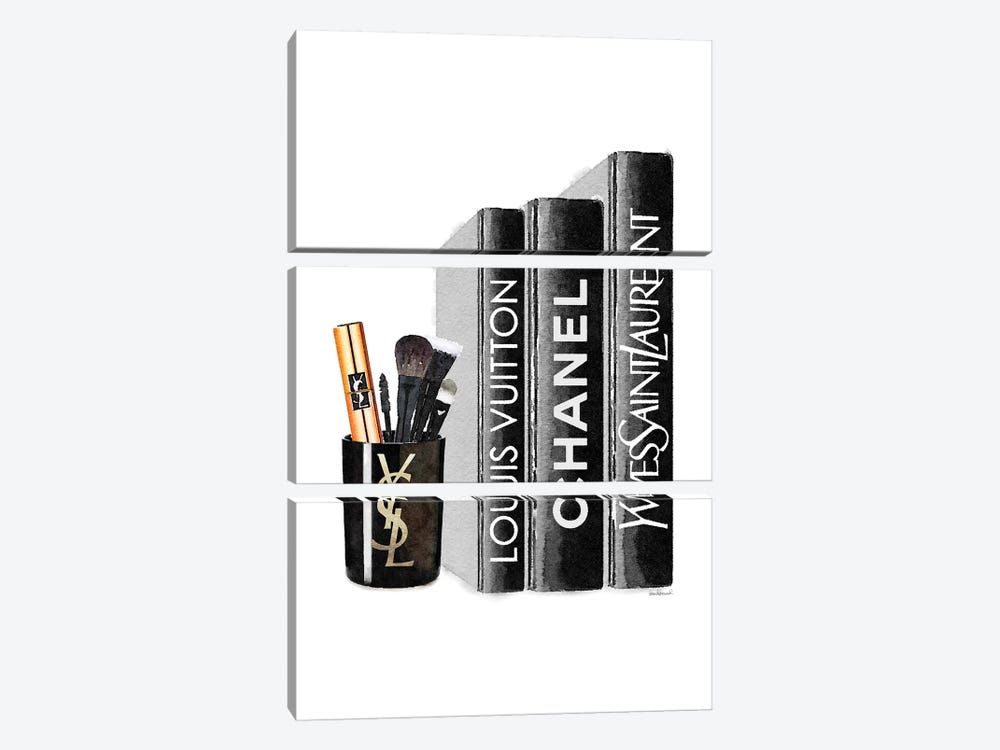 Books With YSL Candle Brushes by Amanda Greenwood 3-piece Canvas Art