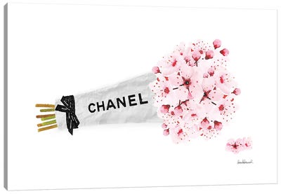 Chanel Cherry Blossom Flower Bouquet Canvas Art Print