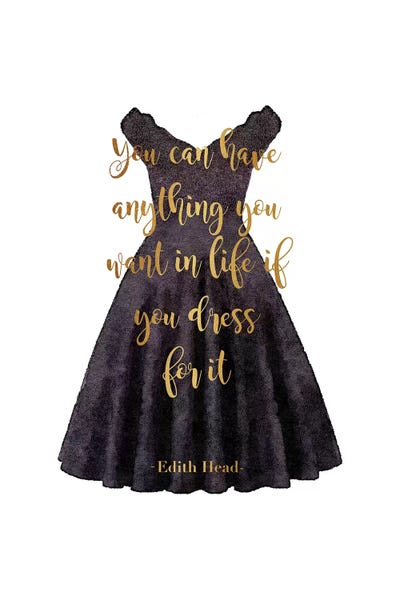 Glam Bedroom: Black Dress Anything You Want Quote In Gold by Amanda Greenwood