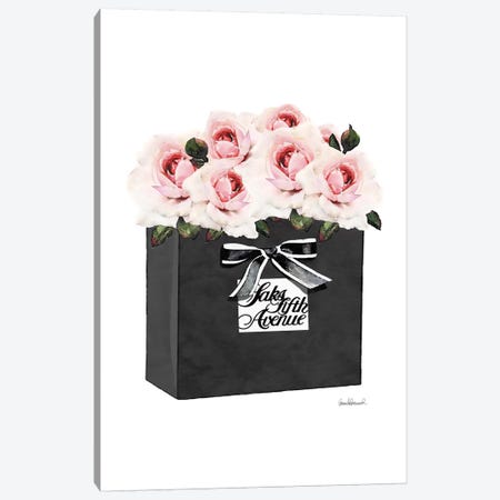 Saks 5th Bag With Pink Roses Canvas Print #GRE266} by Amanda Greenwood Canvas Artwork