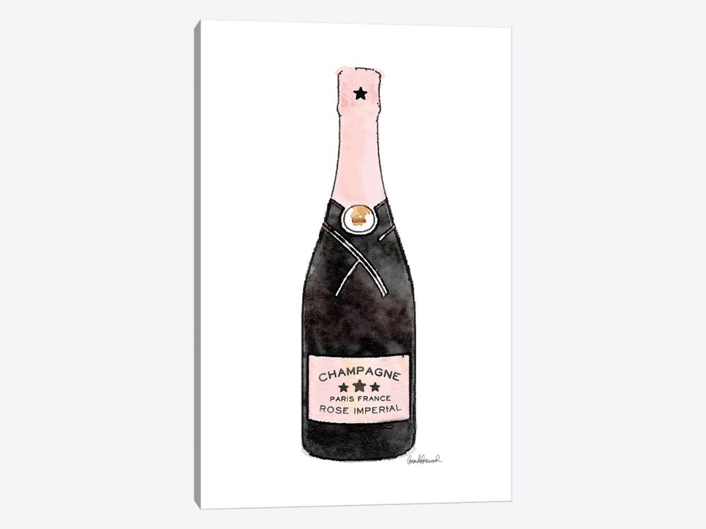 Champagne Pink Single Bottle by Amanda Greenwood 1-piece Canvas Print