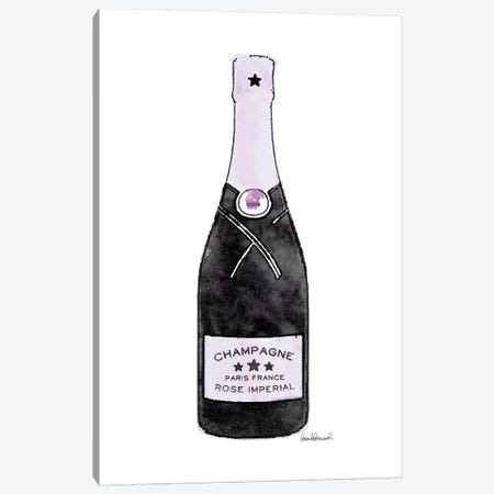 Champagne Purple Single Bottle Canvas Print #GRE271} by Amanda Greenwood Canvas Wall Art