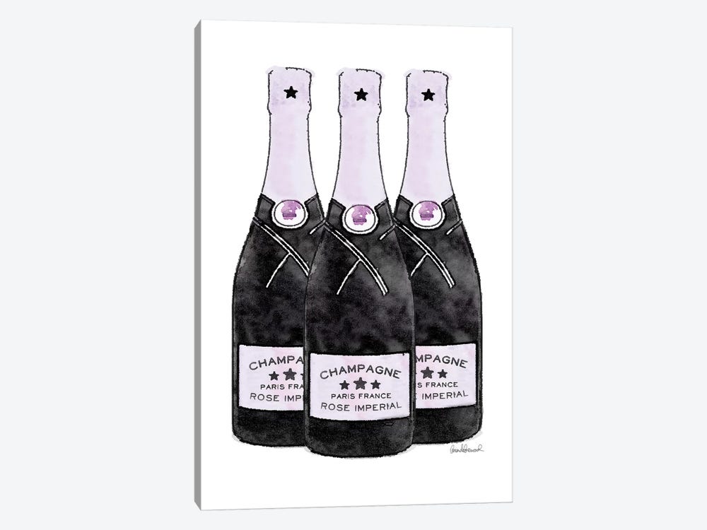 Champagne Purple Three Bottle by Amanda Greenwood 1-piece Canvas Print
