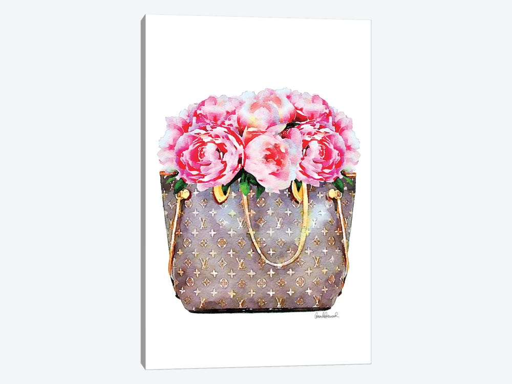 Brown Bag Filled With Pink Peonies by Amanda Greenwood 1-piece Canvas Artwork