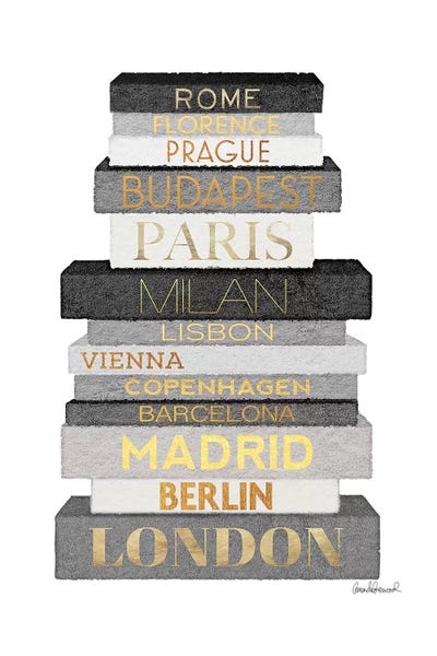 Traveling: City Books Europe, Grey & Gold by Amanda Greenwood