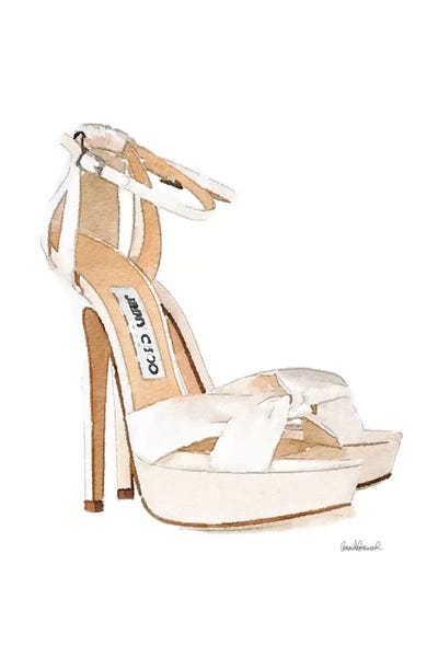 Fashion Illustrations: Cream Heels Side View by Amanda Greenwood