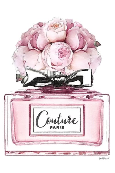 Glam Bedroom: Short Perfume, Pink With Roses by Amanda Greenwood
