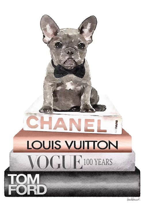 Digital illustration of a Louis Vuitton French Bulldog. Technique