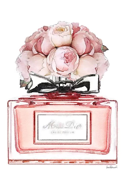 Short Perfume, Peach With Roses Canvas - Canvas Art | Amanda Greenwood