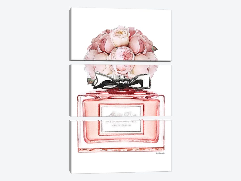 Short Perfume, Peach With Roses by Amanda Greenwood 3-piece Canvas Artwork