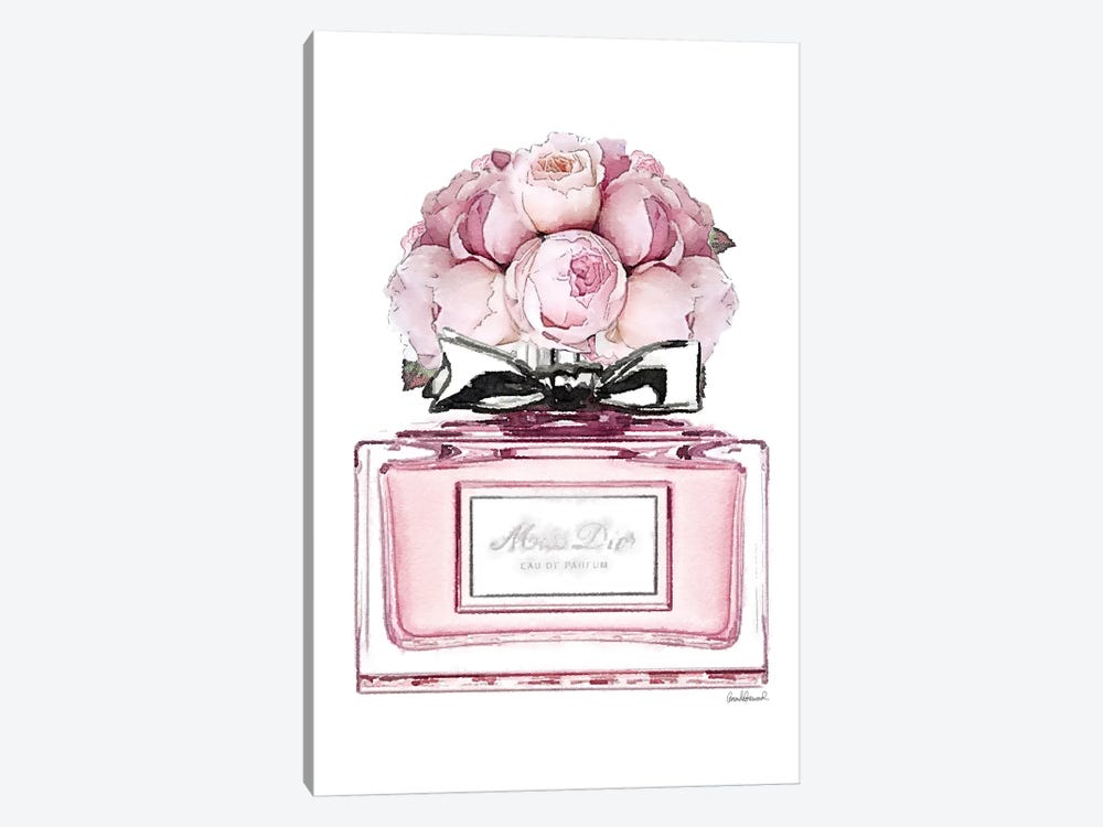 Short Perfume, Pink With Roses by Amanda Greenwood 1-piece Canvas Print