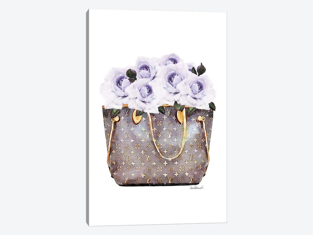 Brown Bag Filled With Purple Roses by Amanda Greenwood 1-piece Canvas Art Print