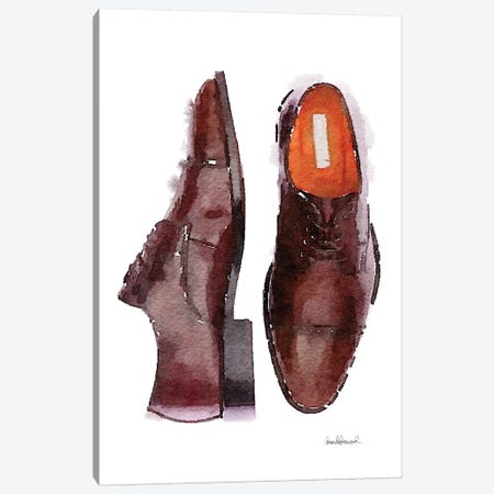 Men's Brown Shoes Canvas Print #GRE37} by Amanda Greenwood Canvas Art
