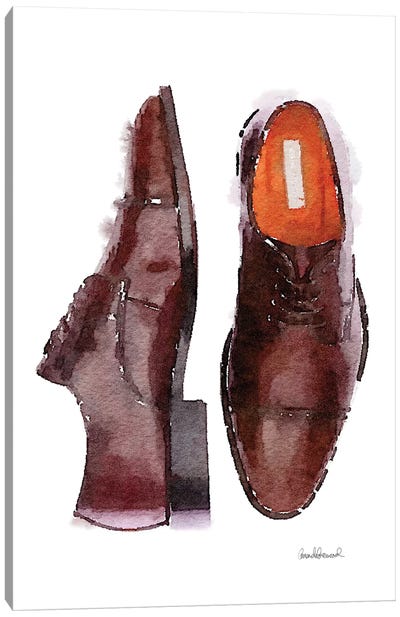 Men's Brown Shoes Canvas Art Print - Men's Fashion Art