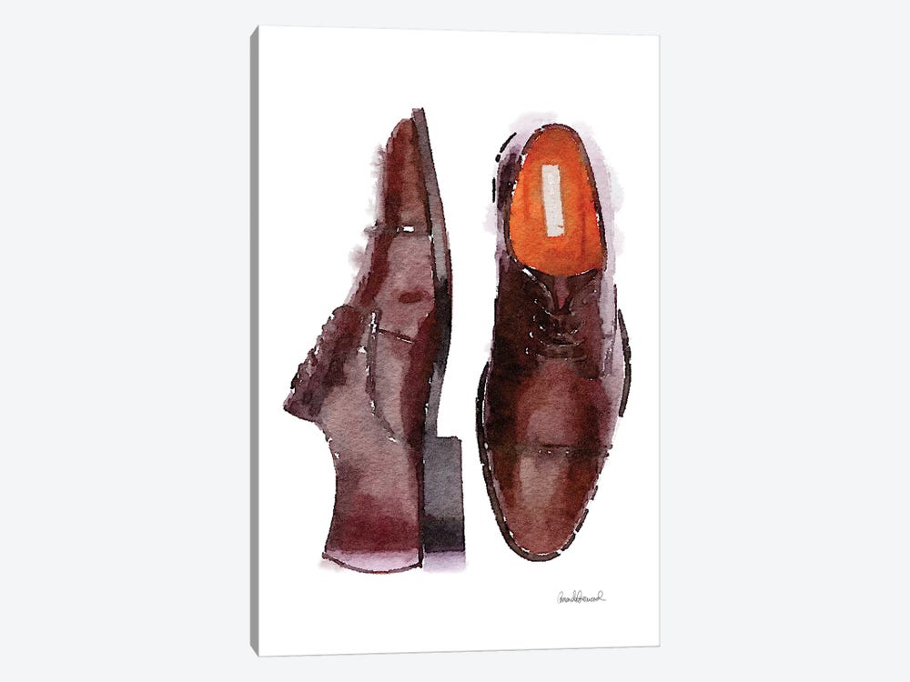 Men's Brown Shoes by Amanda Greenwood 1-piece Art Print