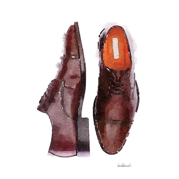 Amanda Greenwood: Men's Brown Shoes, Square by Amanda Greenwood