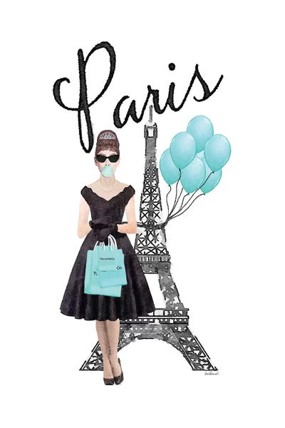 Balloons: Eiffel Tower With Audrey And Balloons by Amanda Greenwood