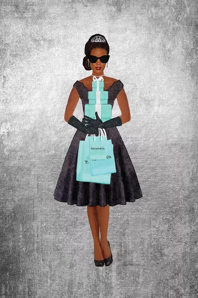 Shopping Spree, Silver, Teal And Black, African-American by Amanda Greenwood canvas print