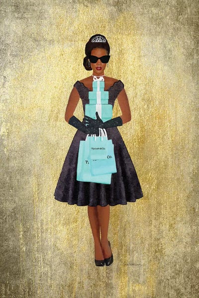 Amanda Greenwood: Shopping Spree, Gold, Teal And Black, African-American by Amanda Greenwood