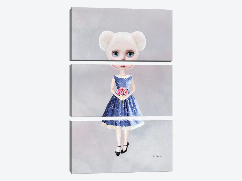 Miss Bear Flowers by Amanda Greenwood 3-piece Art Print
